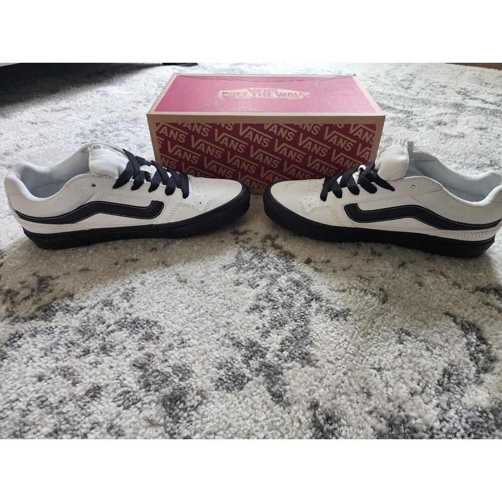 NEW Vans Caldrone Black Outsole Marshmallow White Suede Men's Sneakers Size 9 - Picture 3 of 8